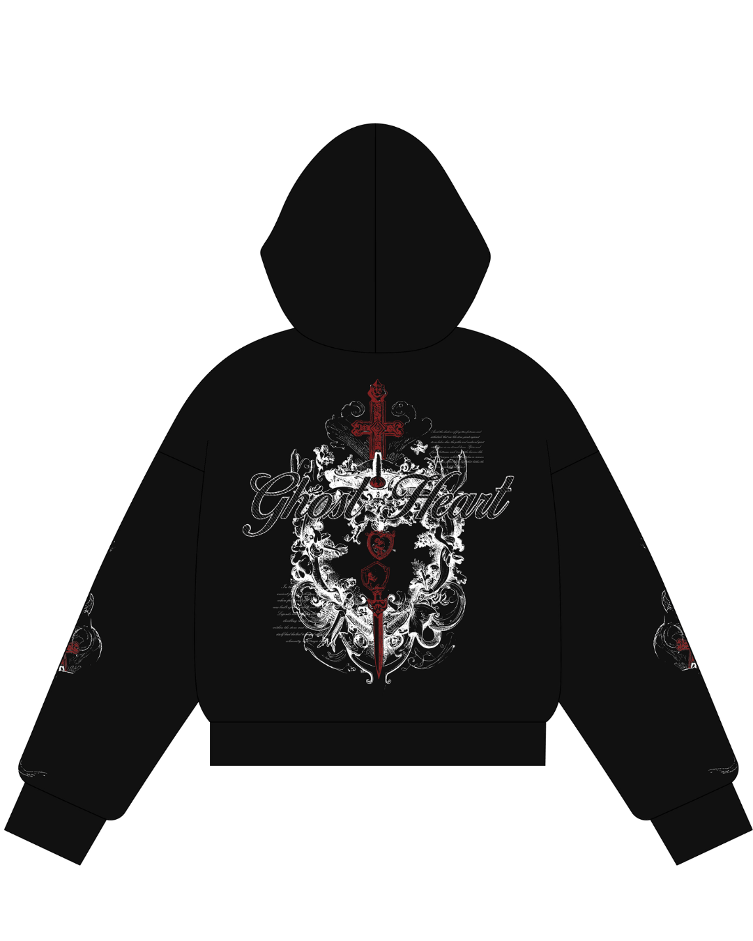 Double Zip Hoodie Boxy - Ghost Heart