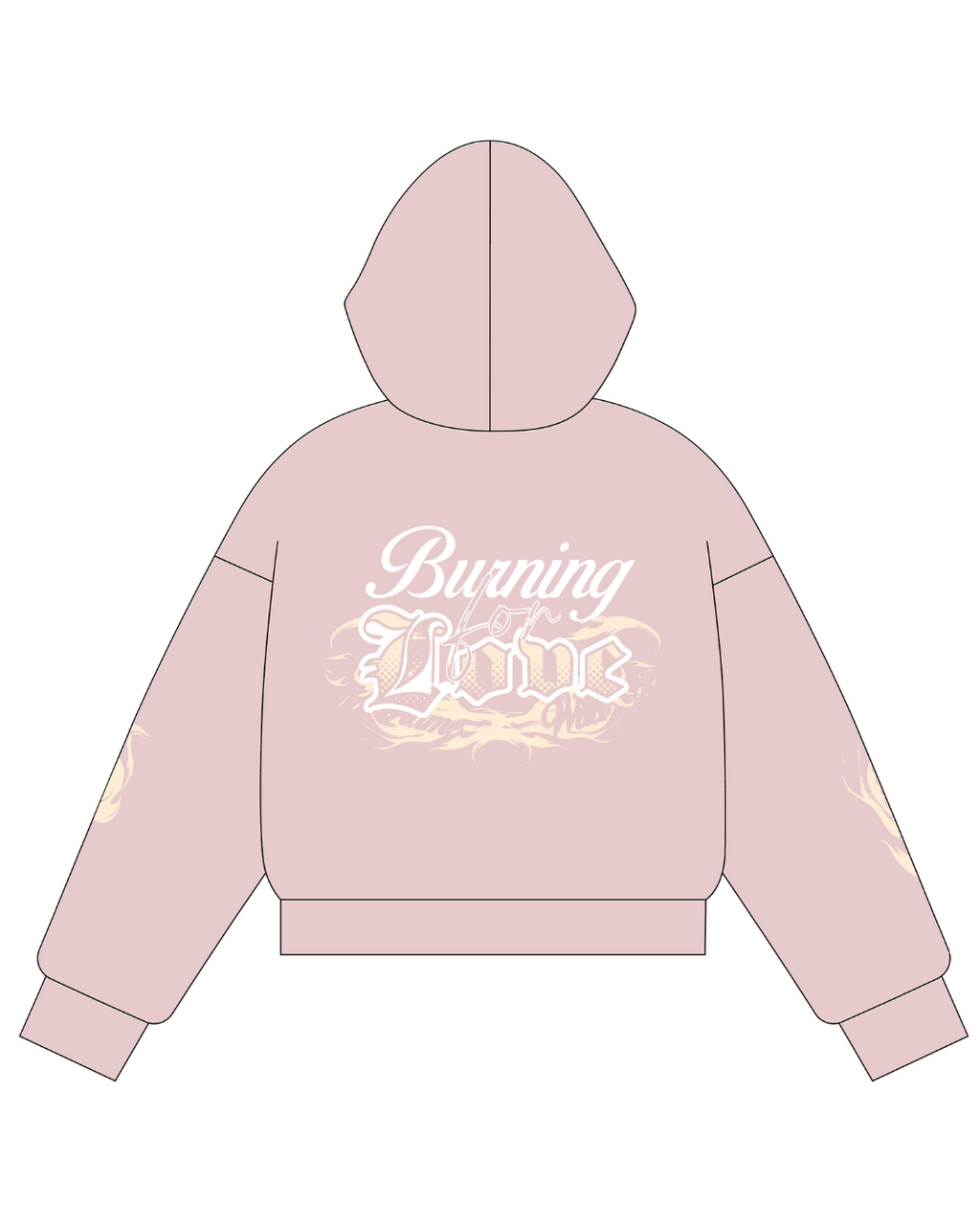 Double Zip Hoodie Boxy - Wild Flame
