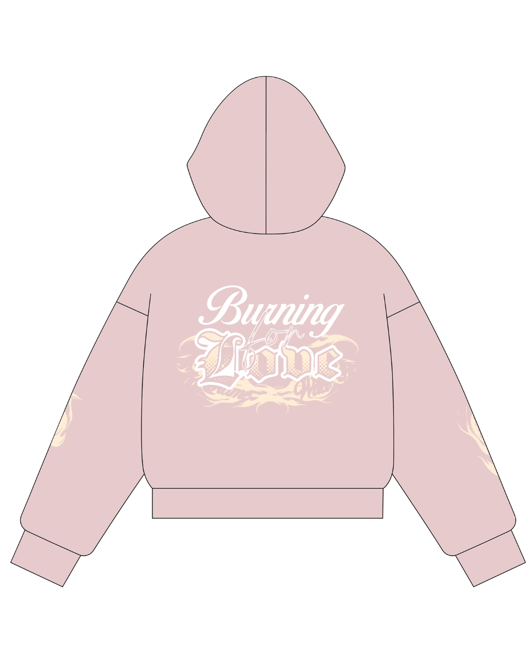 Double Zip Hoodie Boxy - Wild Flame