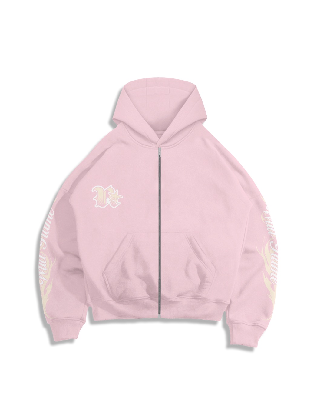 Double Zip Hoodie Boxy - Wild Flame