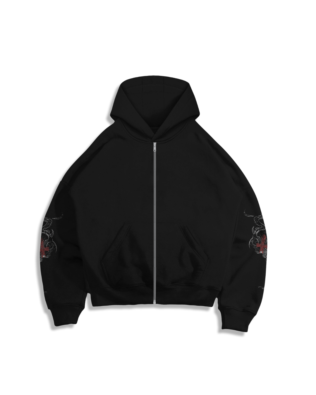 Double Zip Hoodie Boxy - Ghost Heart