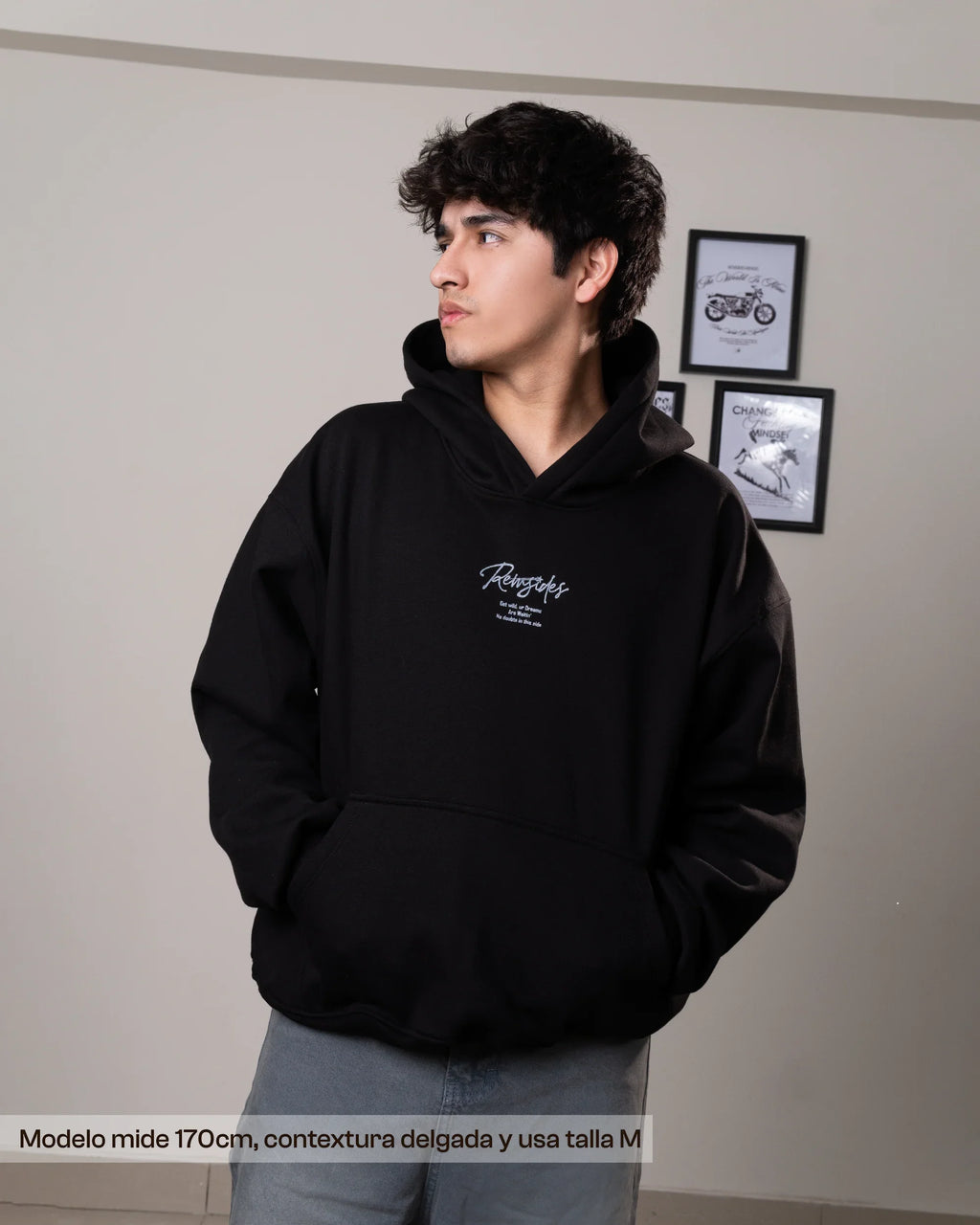 Hoodie Boxy - Black Thorns