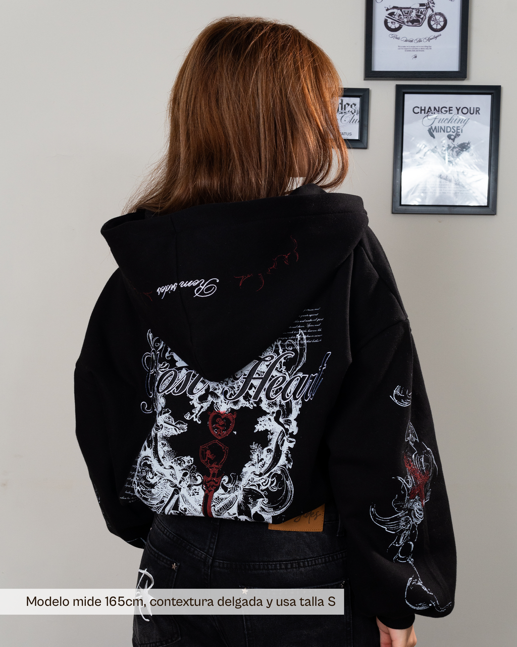 Double Zip Hoodie Boxy - Ghost Heart