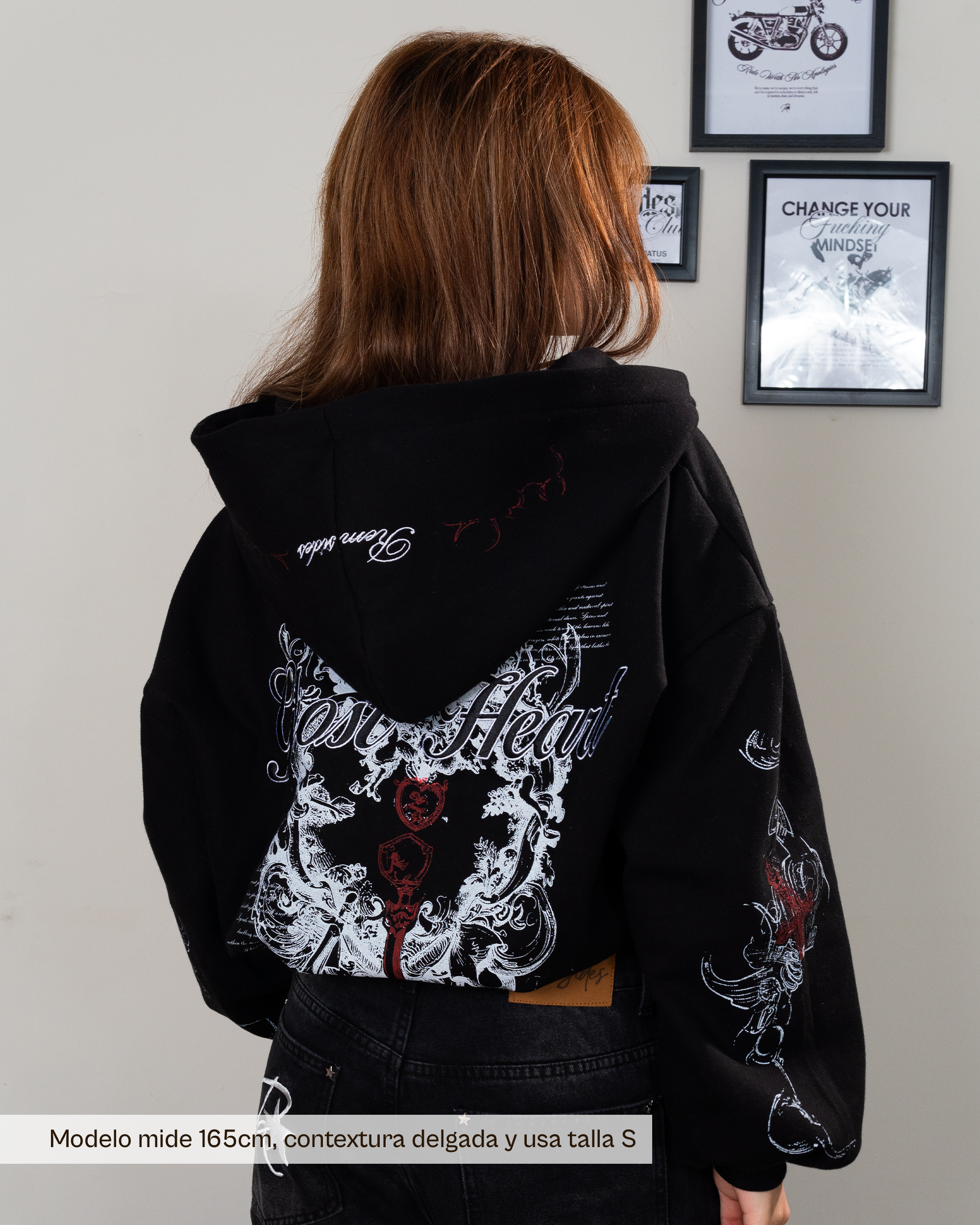 Double Zip Hoodie Boxy - Ghost Heart