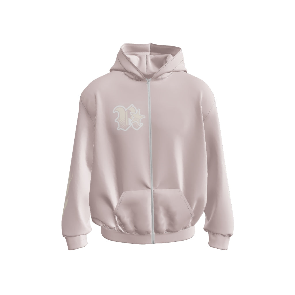 Double Zip Hoodie Boxy - Wild Flame