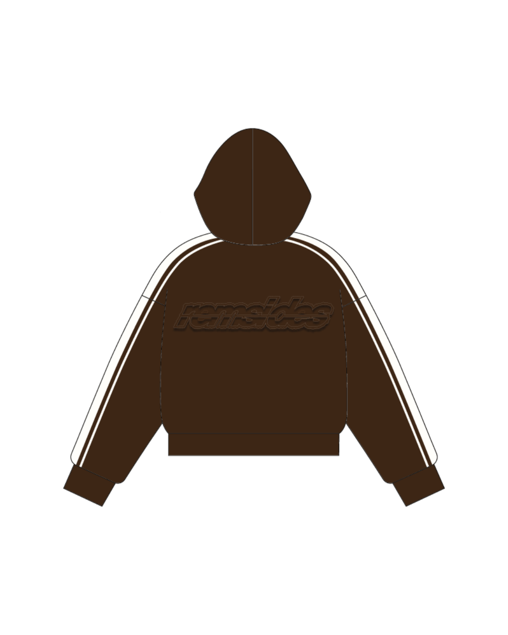 Zip Hoodie - Brownie - vista posterior