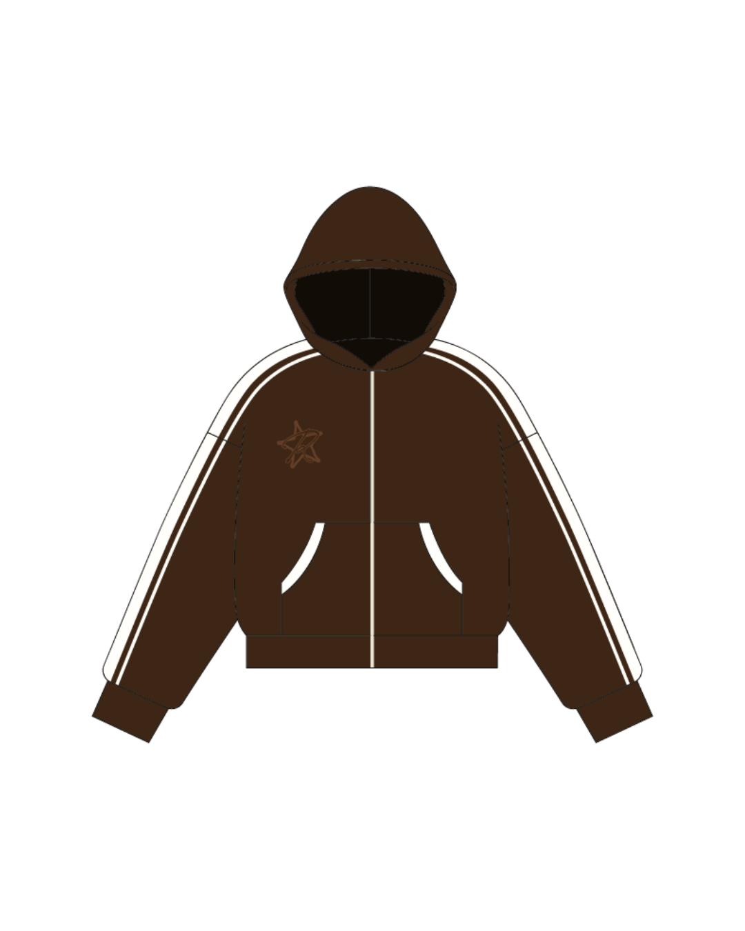 Zip Hoodie - Brownie - vista frontal