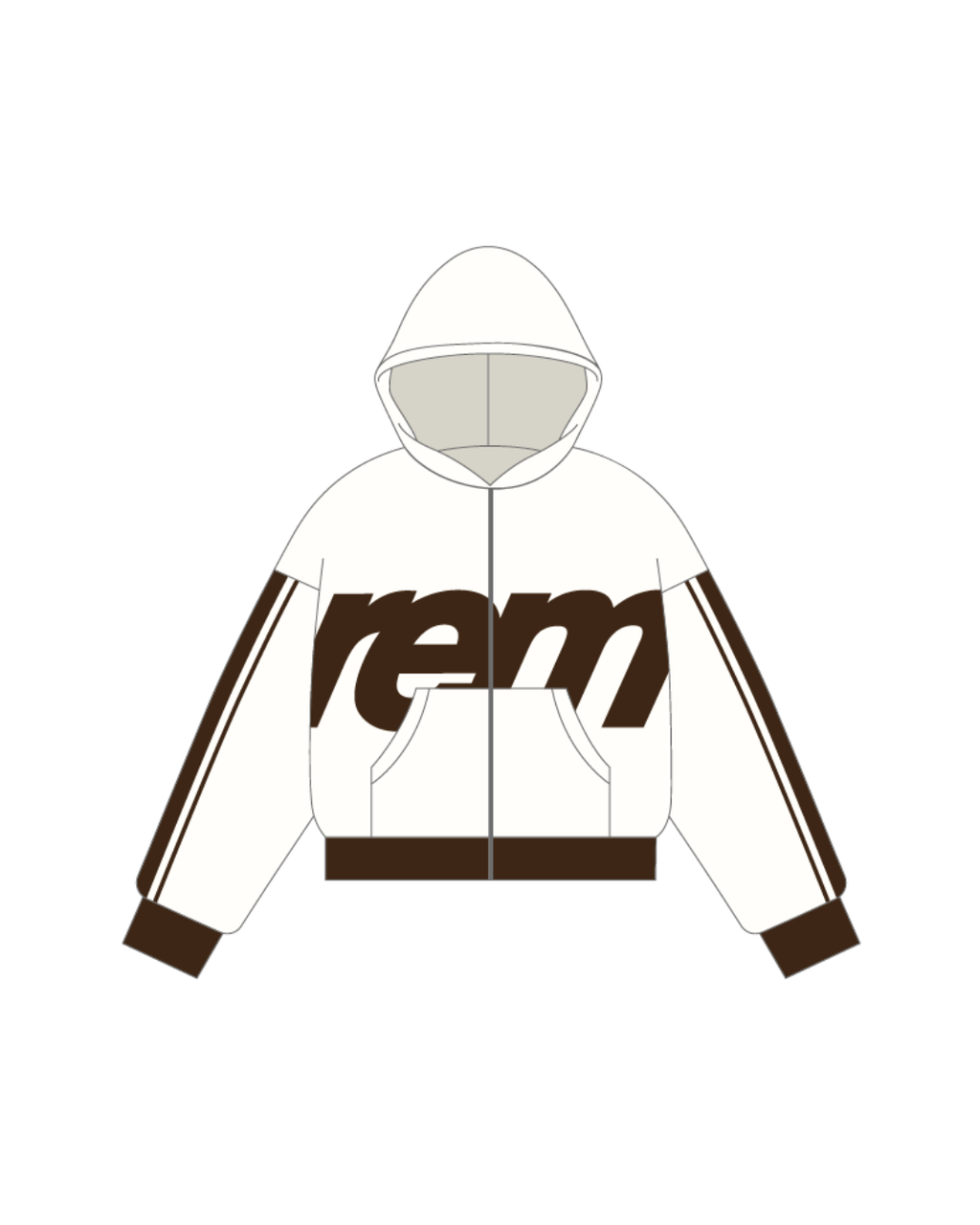 Zip Hoodie - Sand - vista frontal