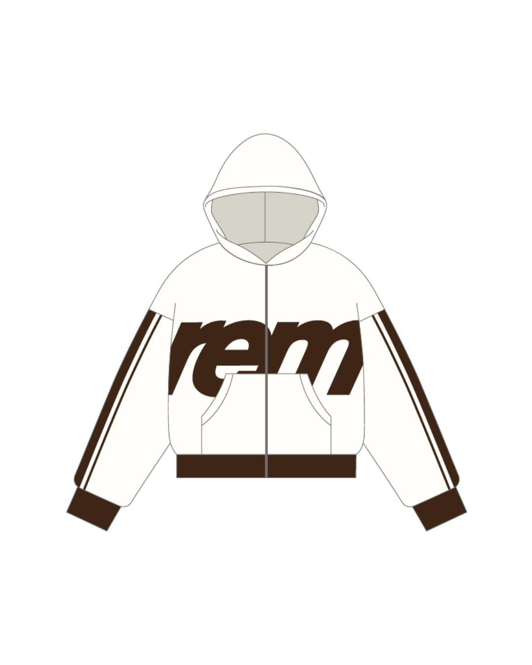 Zip Hoodie - Sand - vista frontal